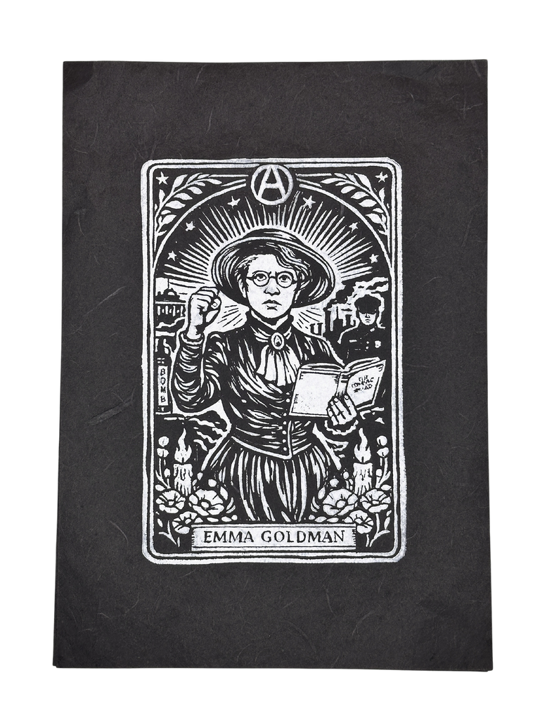 "Emma Goldman" Original Block Print- 8.27 x 11.69