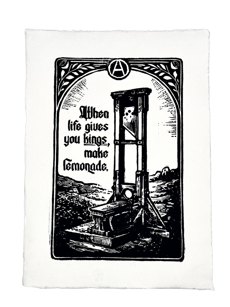 "Make Lemonade" Original Block Print - 8.25 x 11.7 inches