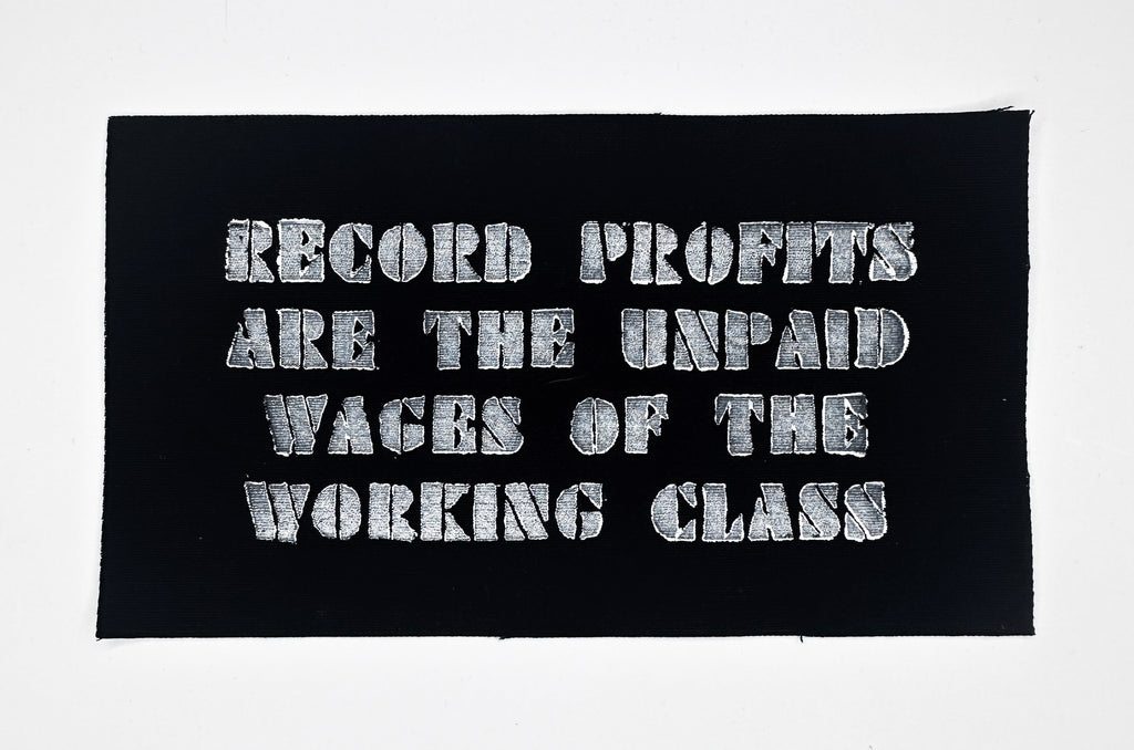"Record Profits" Sew-On-Patch 3 x 6 inches